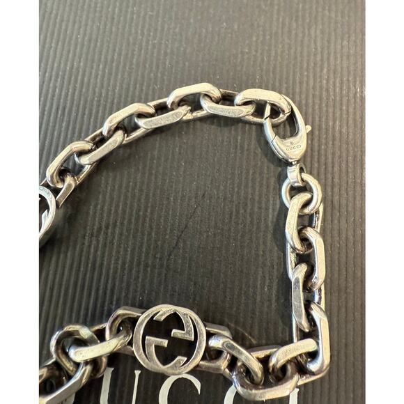 Gucci GG Interlocking Chain Bracelet*925 Sterling Silver*UNISEX*8"*Gucci Box - Picture 4 of 4